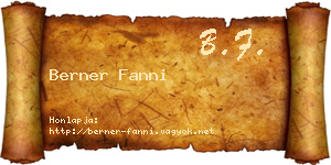 Berner Fanni névjegykártya