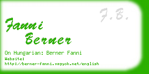 fanni berner business card